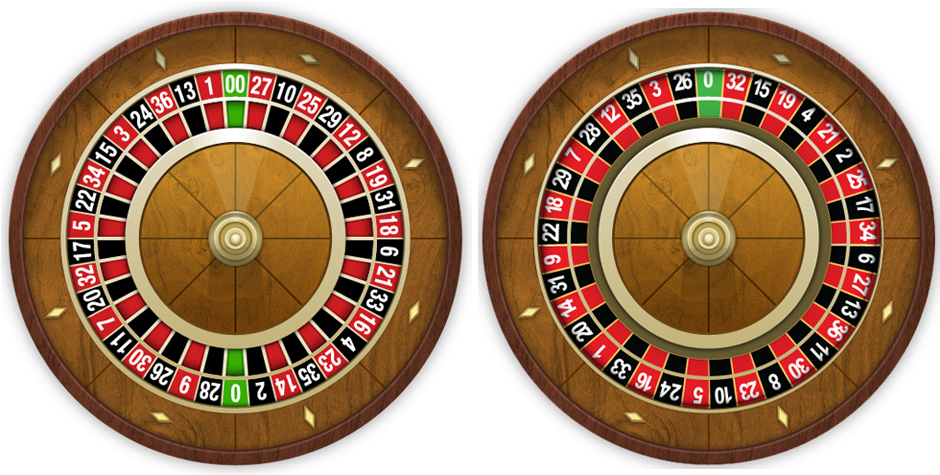 Twin European Roulette Wheels PNG