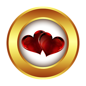 Twin Hearts Golden Halo PNG
