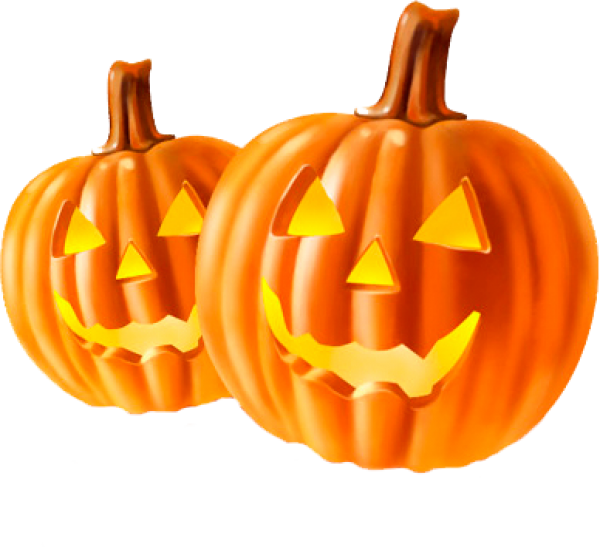Twin Jack O Lanterns Halloween PNG