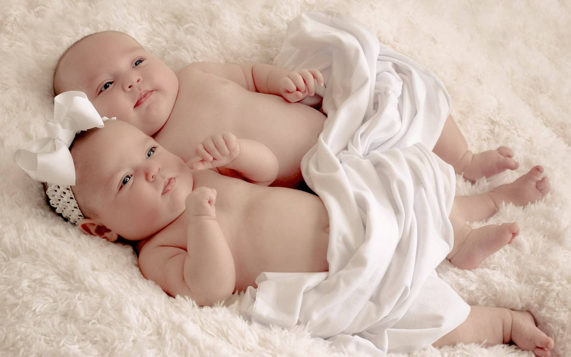 Twin Newborn Babies Wallpaper