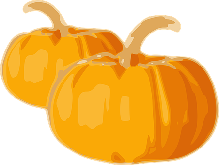 Twin Orange Pumpkins Vector PNG