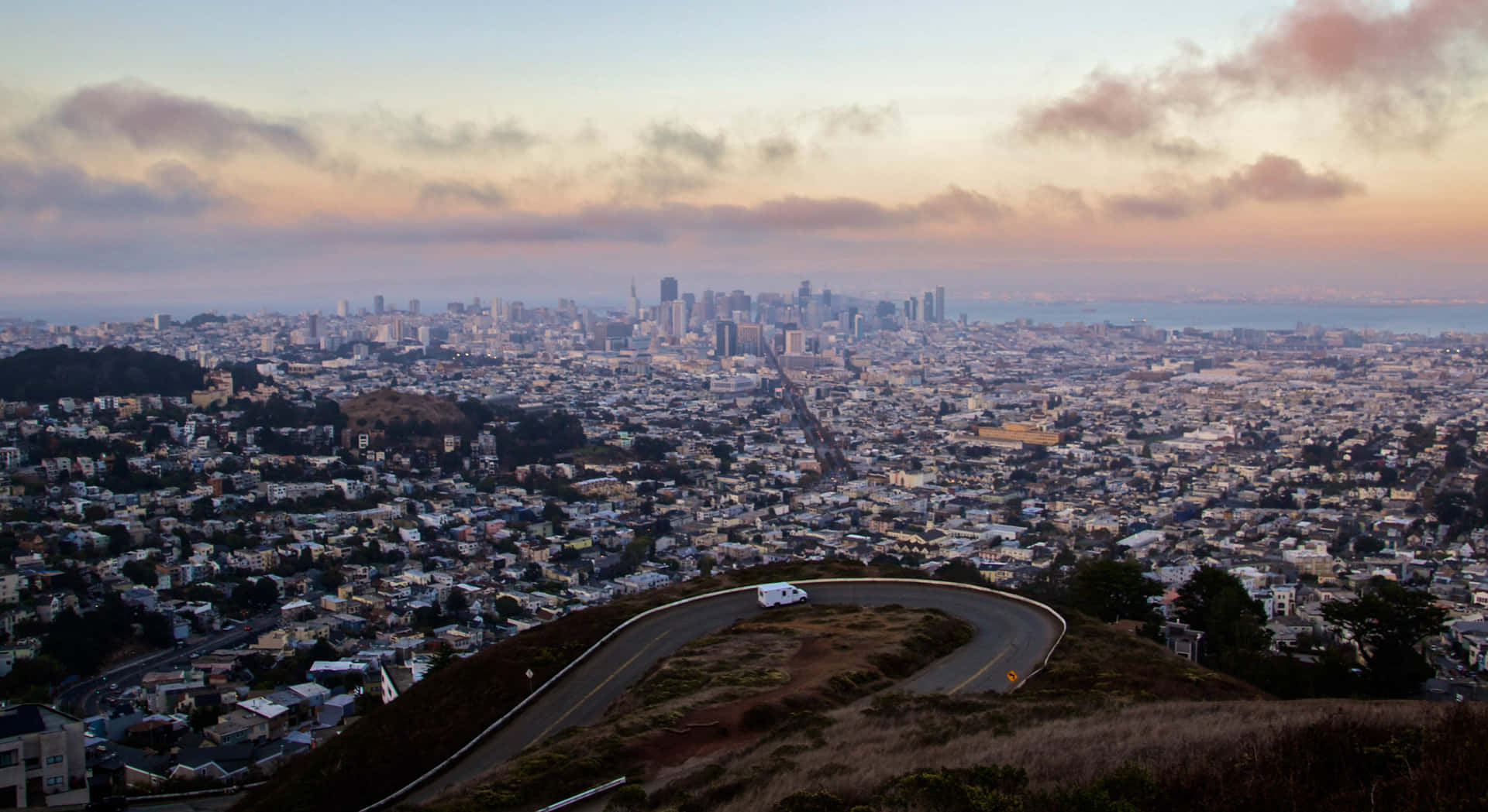 Twin Peaks San Francisco Dusk View Wallpaper