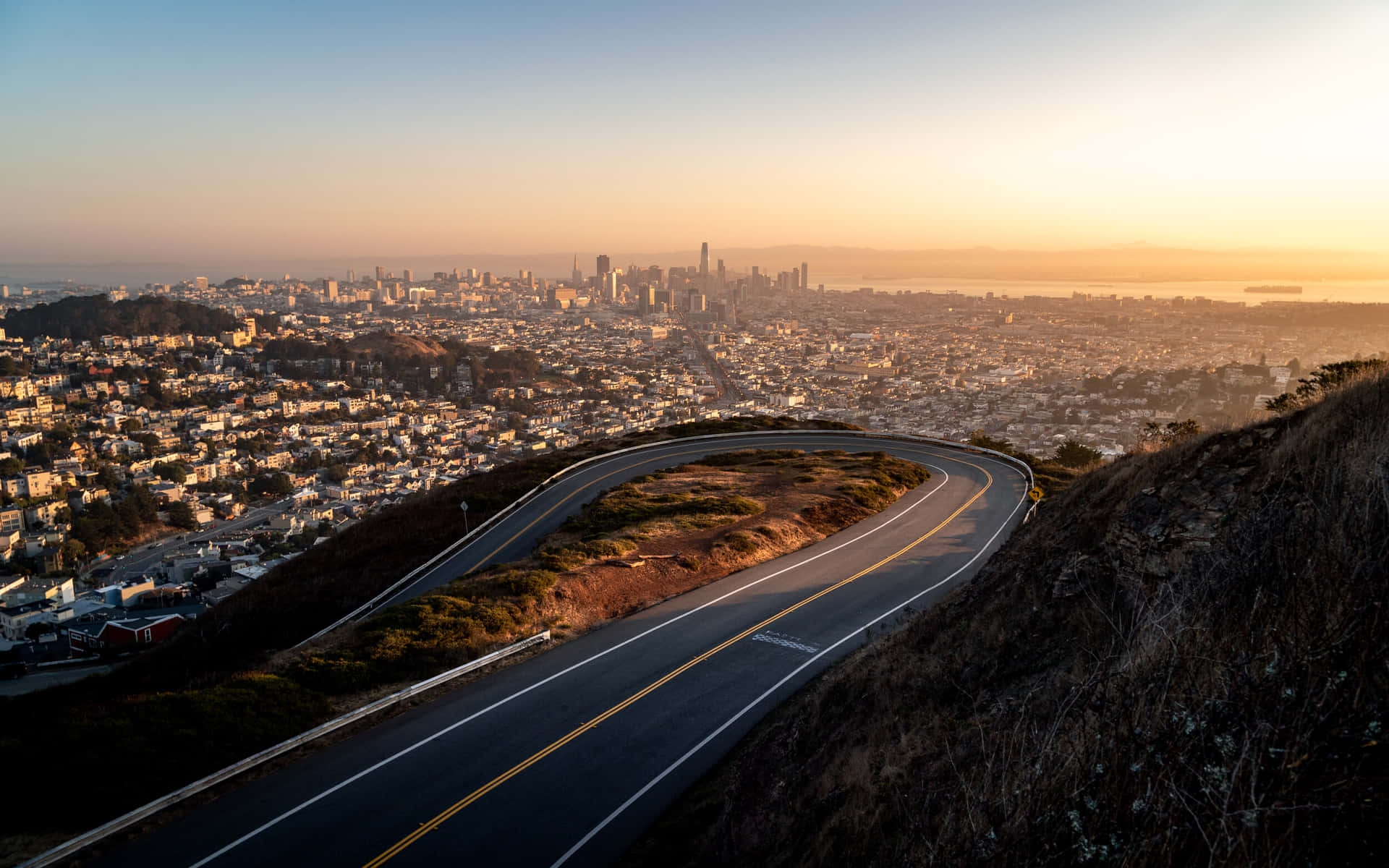 Twin Peaks Sunset View San Francisco Wallpaper