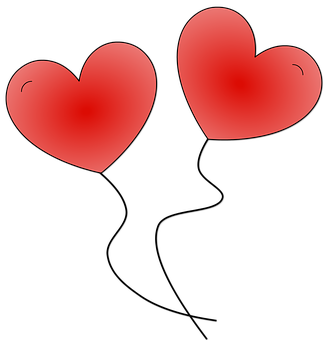 Twin Red Hearts Graphic PNG