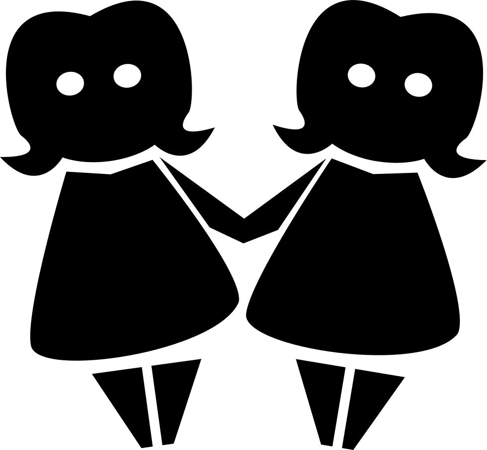 Twin Silhouette Graphic PNG