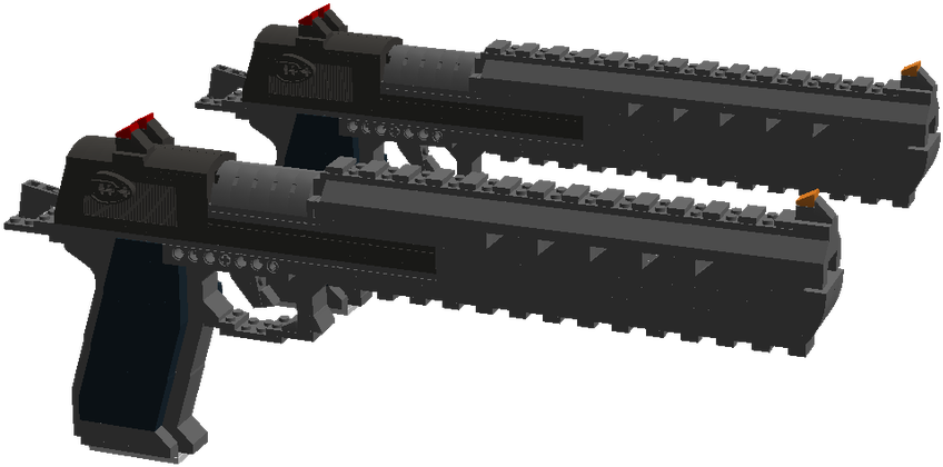 Twin Submachine Guns3 D Model PNG