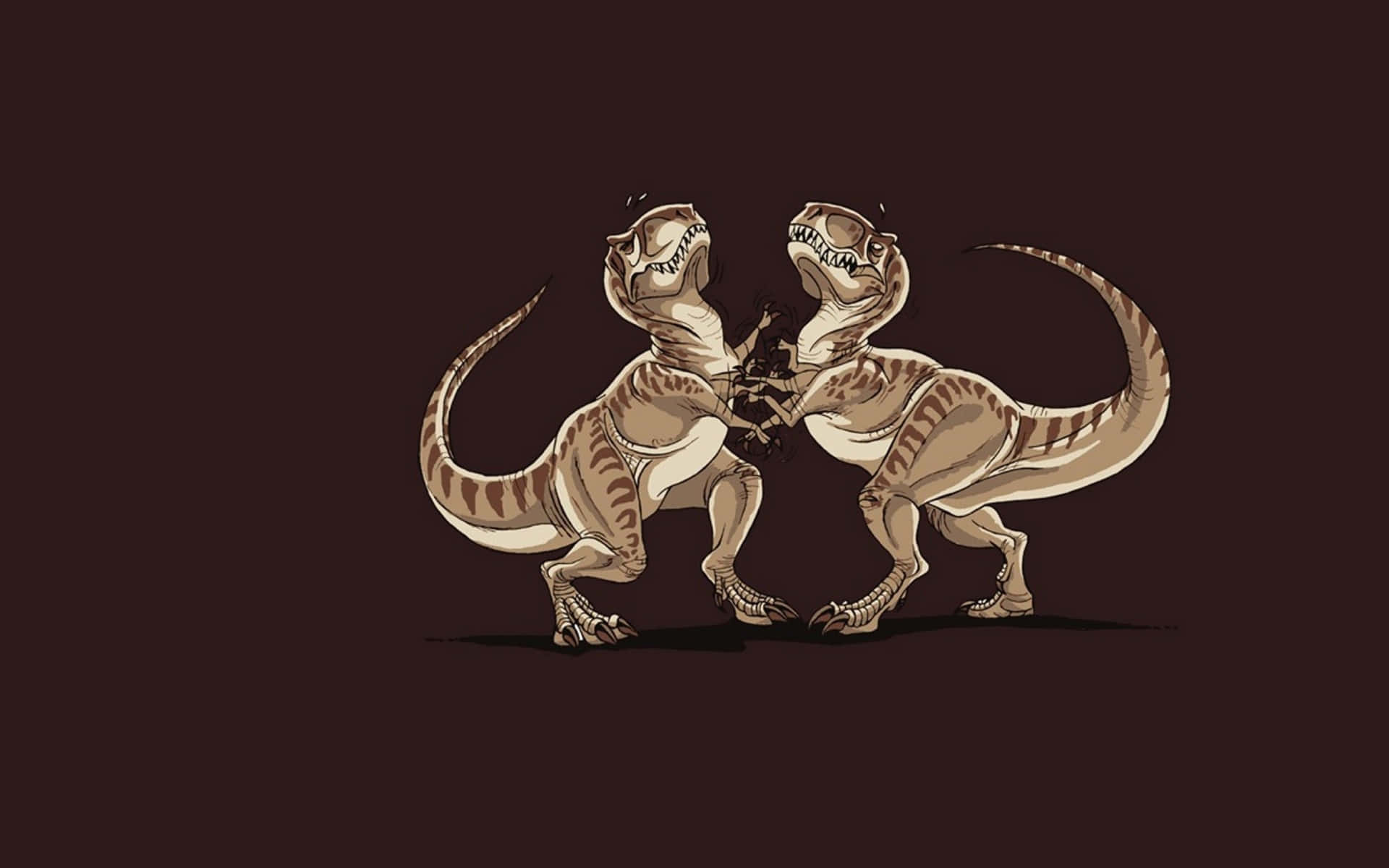 Twin_ Tyrannosaurs_ Artwork Wallpaper