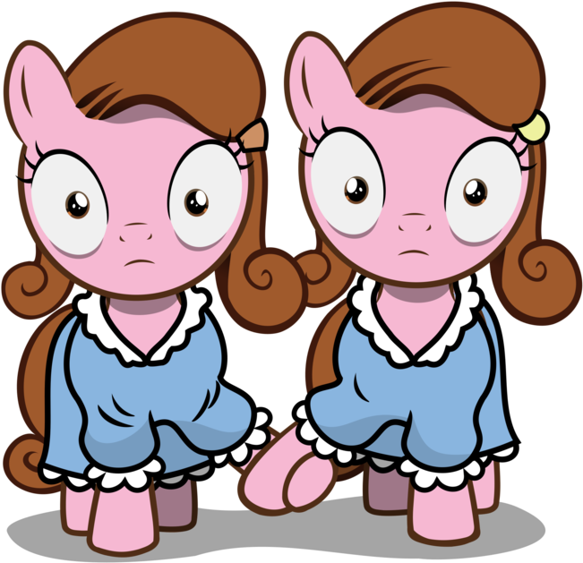 Twin_ Pink_ Ponies_ Cartoon PNG