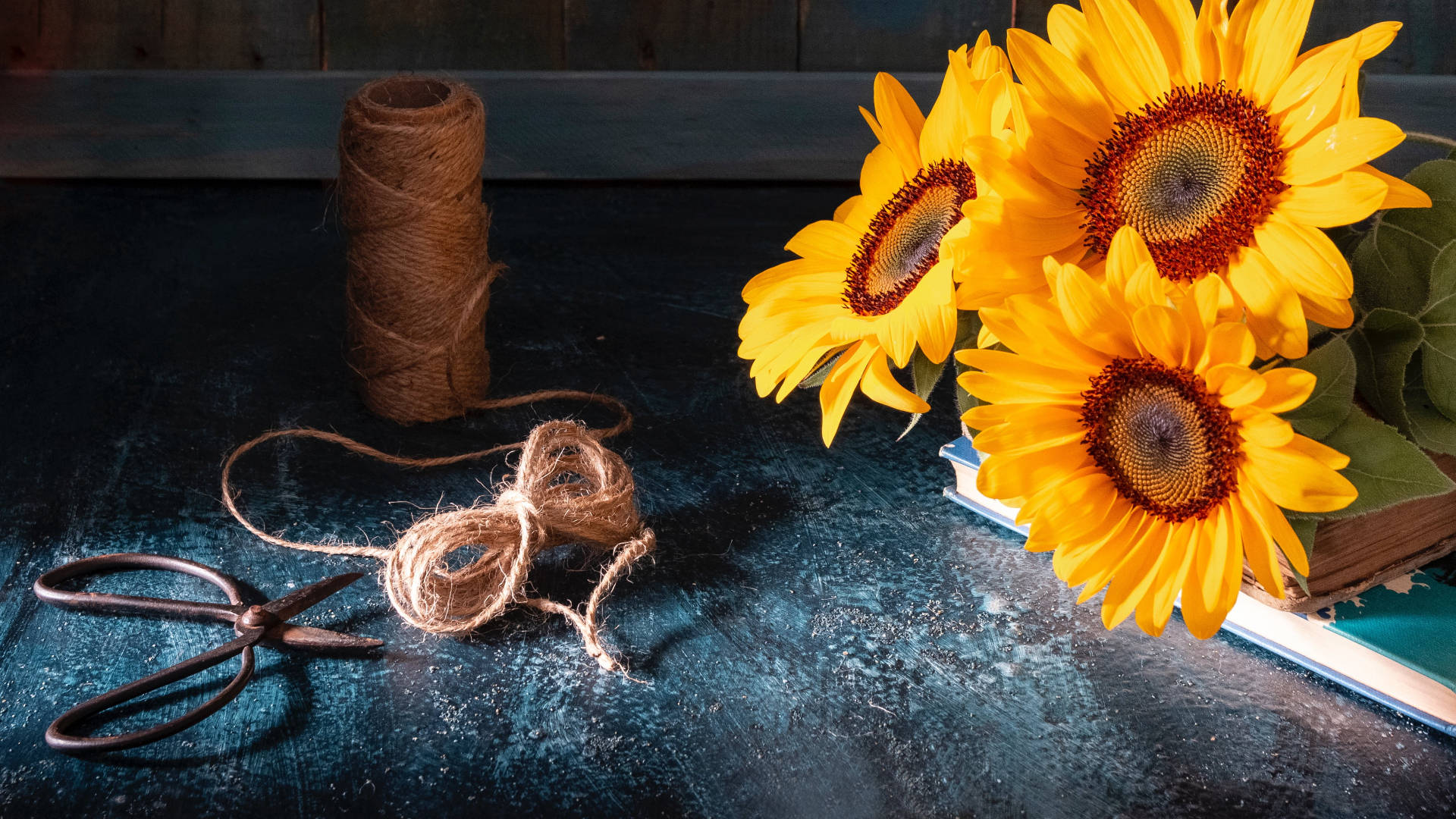 Twine And Sunflower Laptop Wallpaper