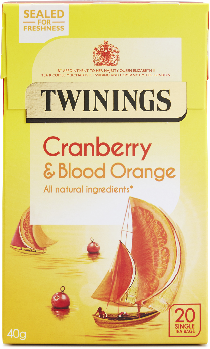 Twinings Cranberry Blood Orange Tea Box PNG