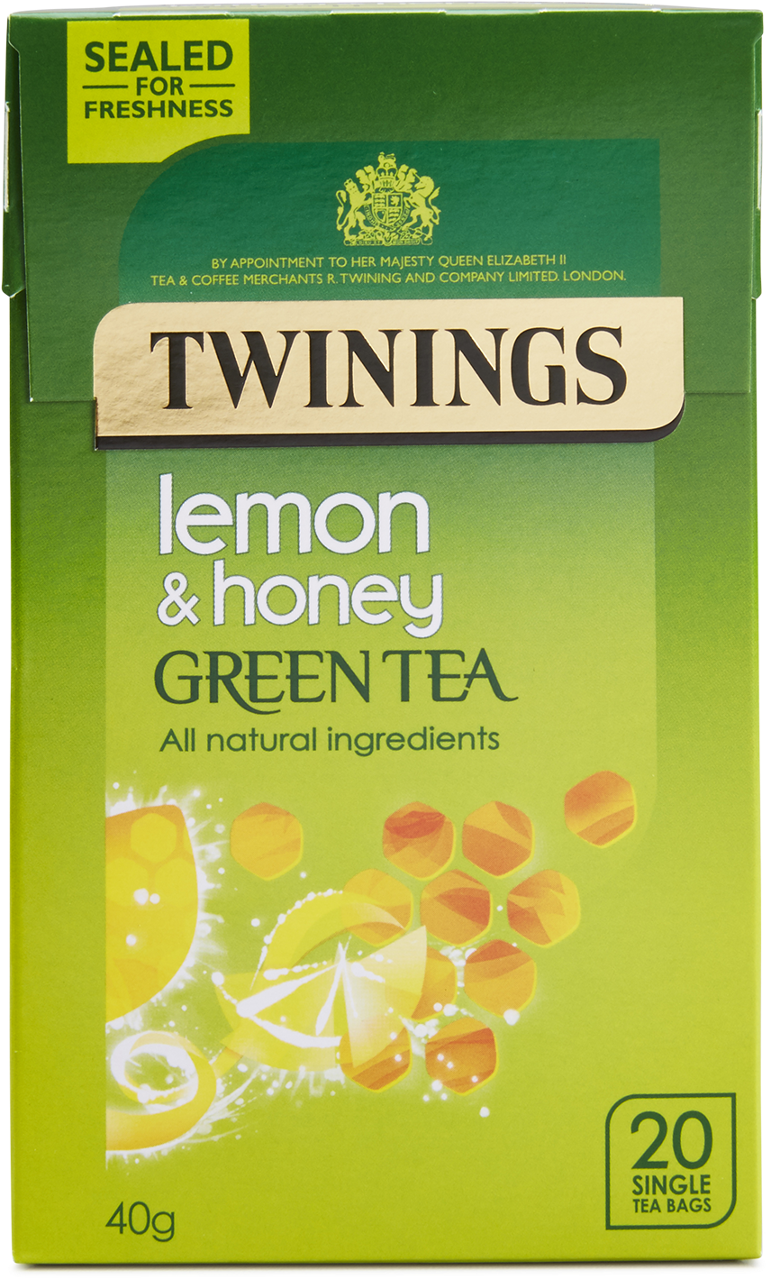 Twinings Lemon Honey Green Tea Box PNG