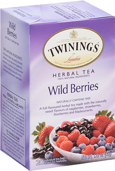 Twinings Wild Berries Herbal Tea Box PNG