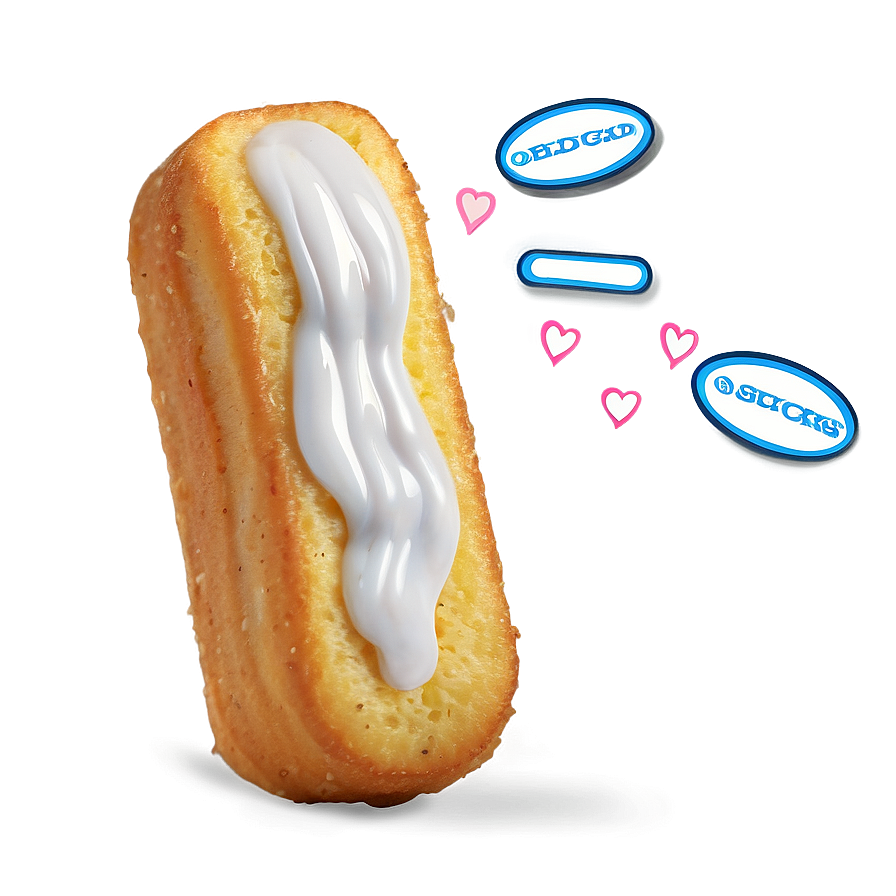 Twinkiewith Cream Fillingand Hearts PNG