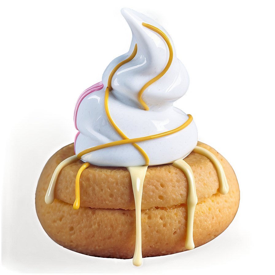 Twinkiewith Cream Toppingand Drizzle PNG