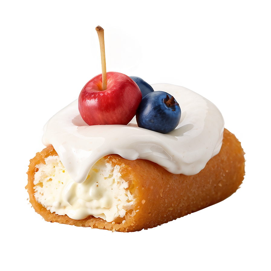 Twinkiewith Creamand Fruit Topping PNG