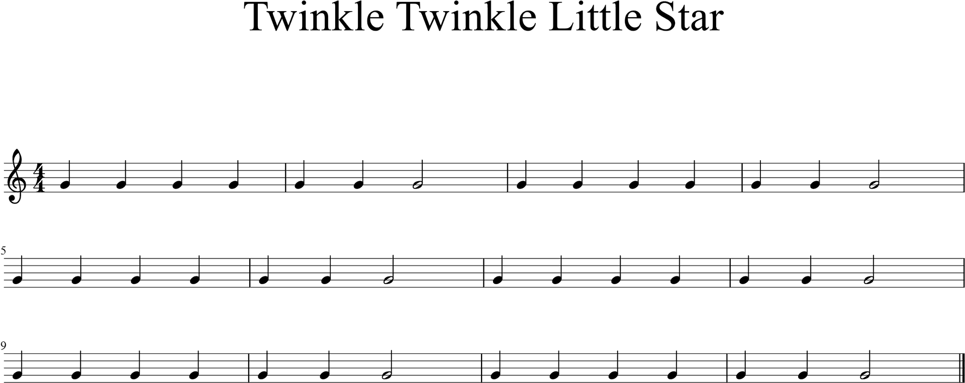 Twinkle Twinkle Little Star Sheet Music PNG