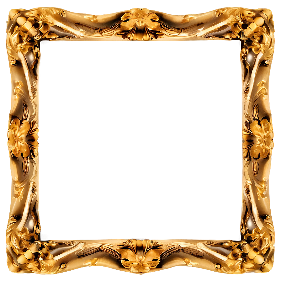 Download Twinkling Gold Frame Png Vip | Wallpapers.com