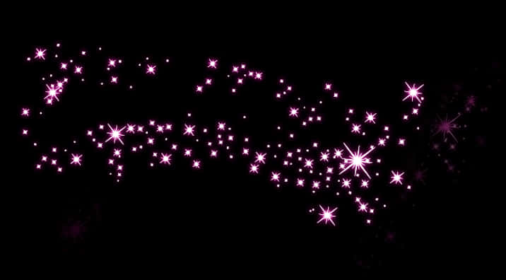 Twinkling Pink Starson Black Background PNG