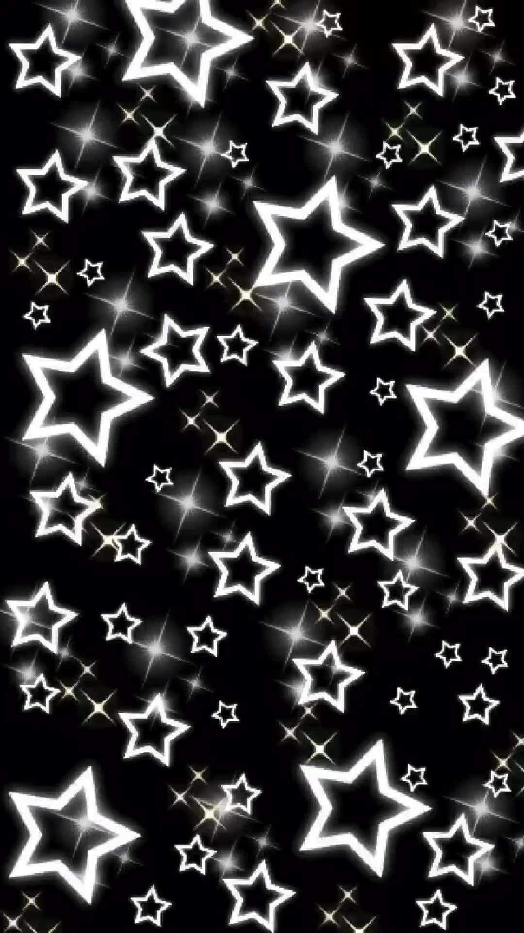 Twinkling Starson Black Background Wallpaper