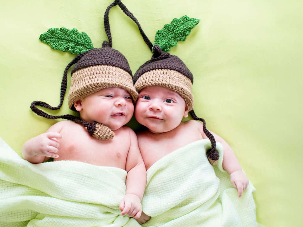Adorable Twin Babies Cuddling