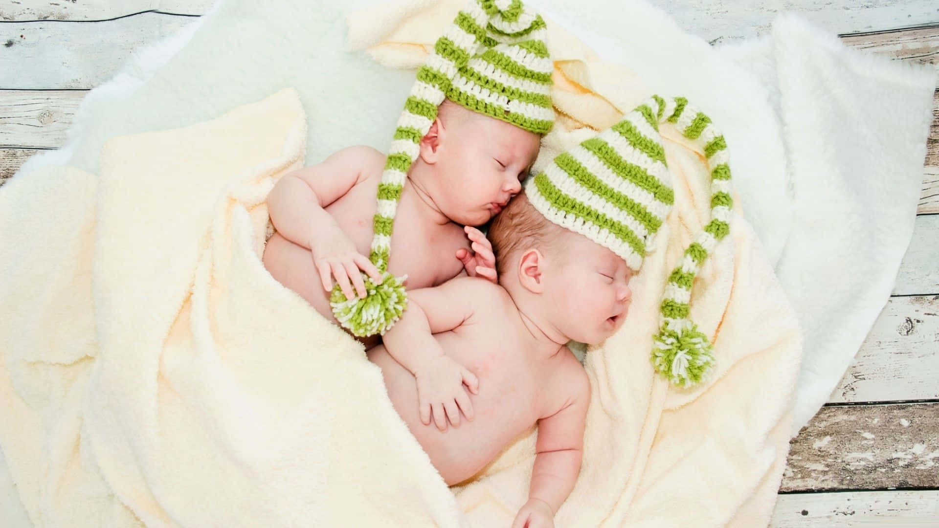 Adorable Twin Babies Smiling and Laughing Together