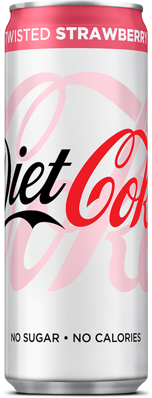 Twisted Strawberry Diet Coke Can PNG