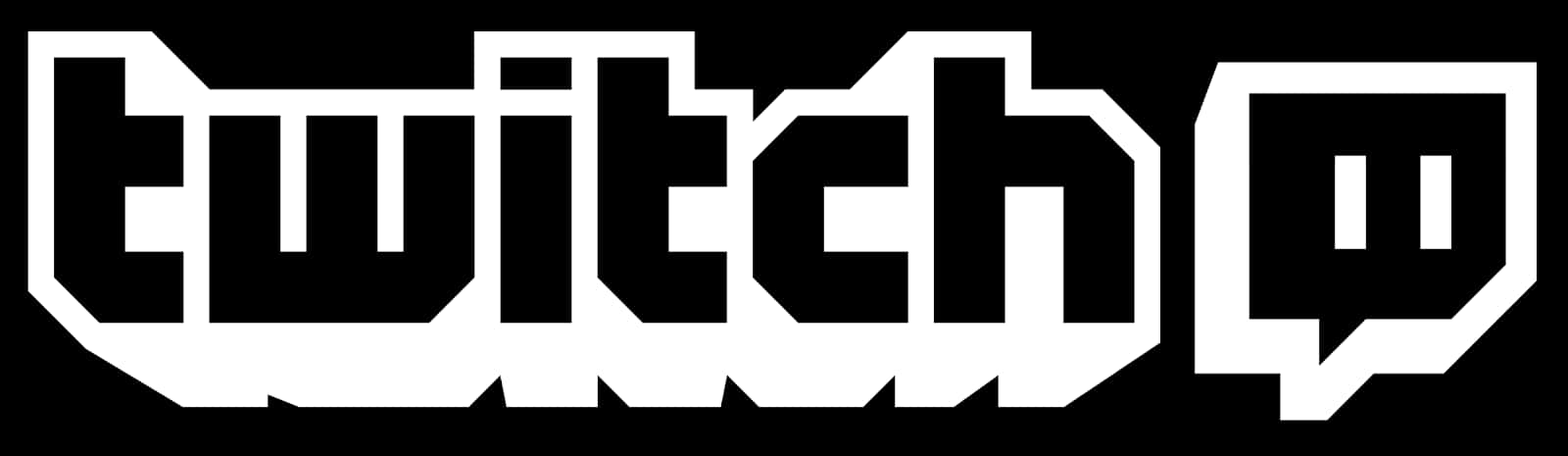 Twitch Logo Blackand White PNG