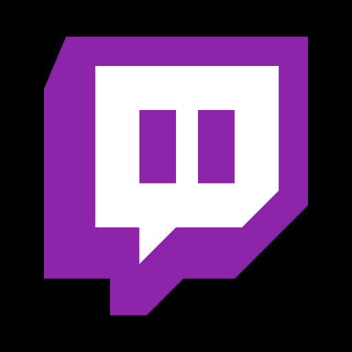 Twitch Logo Purpleand White PNG