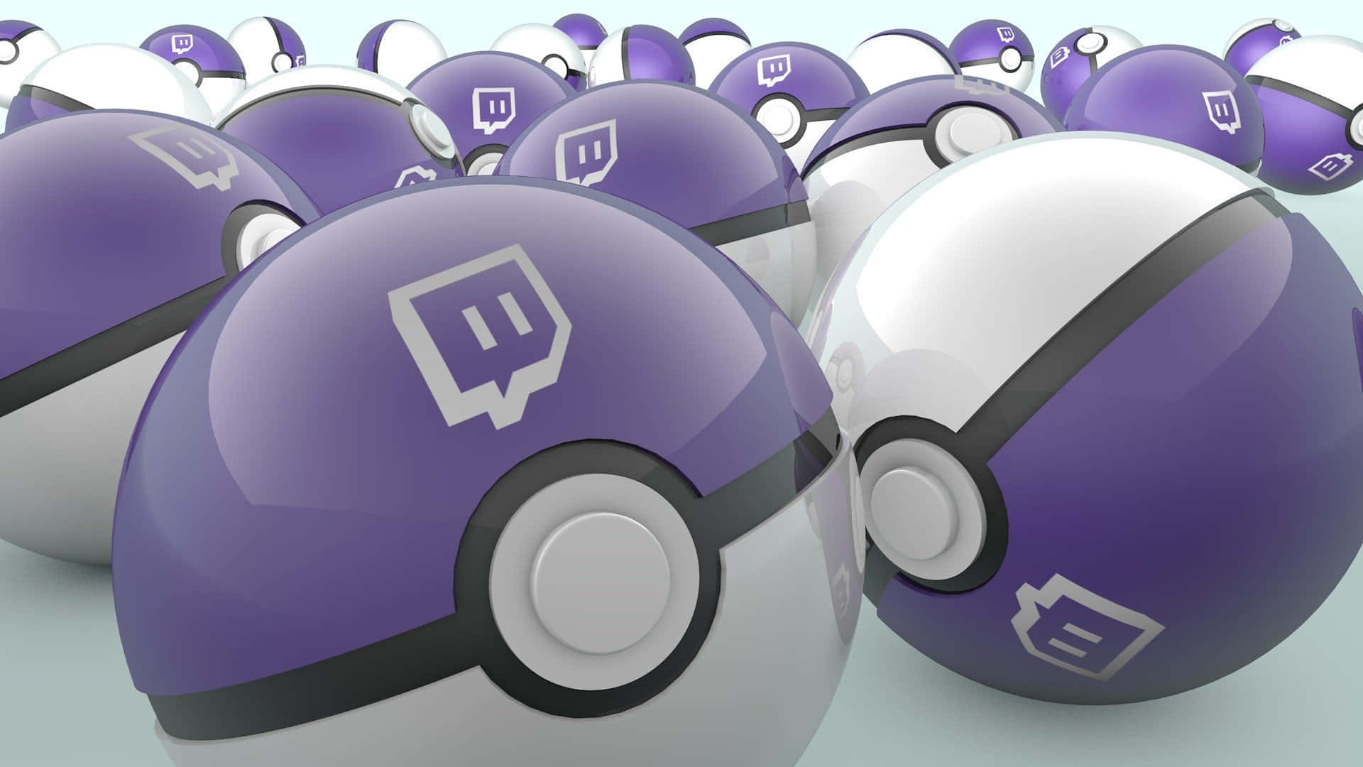 A Group Of Purple And White Pokemon Balls