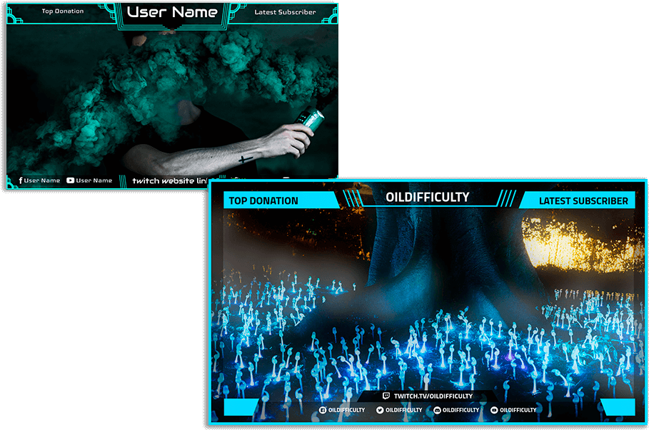 Twitch Streamer Overlay Template PNG