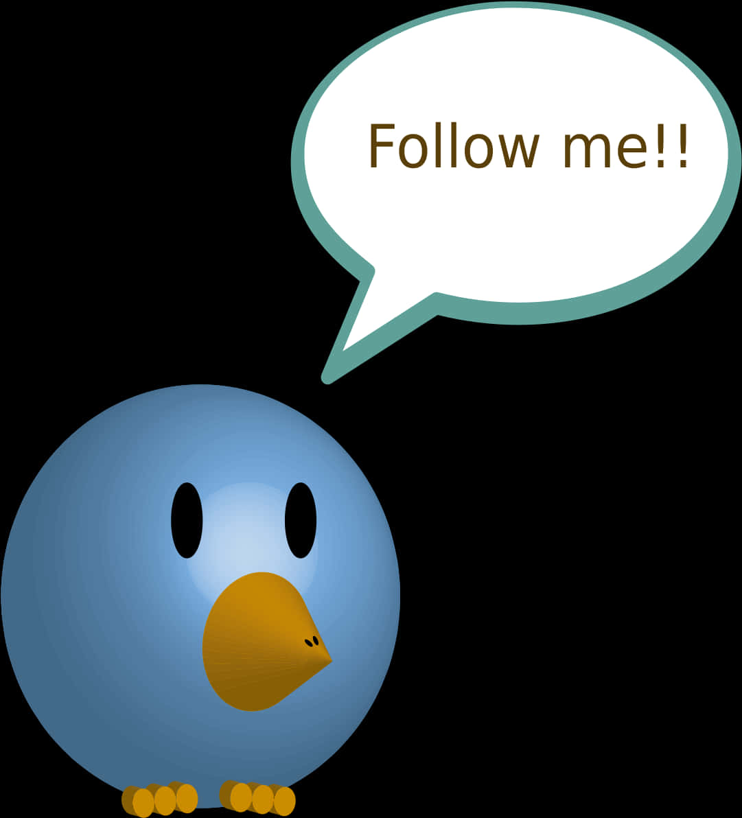 Twitter Bird Follow Me Invitation PNG
