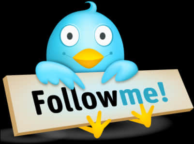 Twitter Bird Follow Me Sign PNG