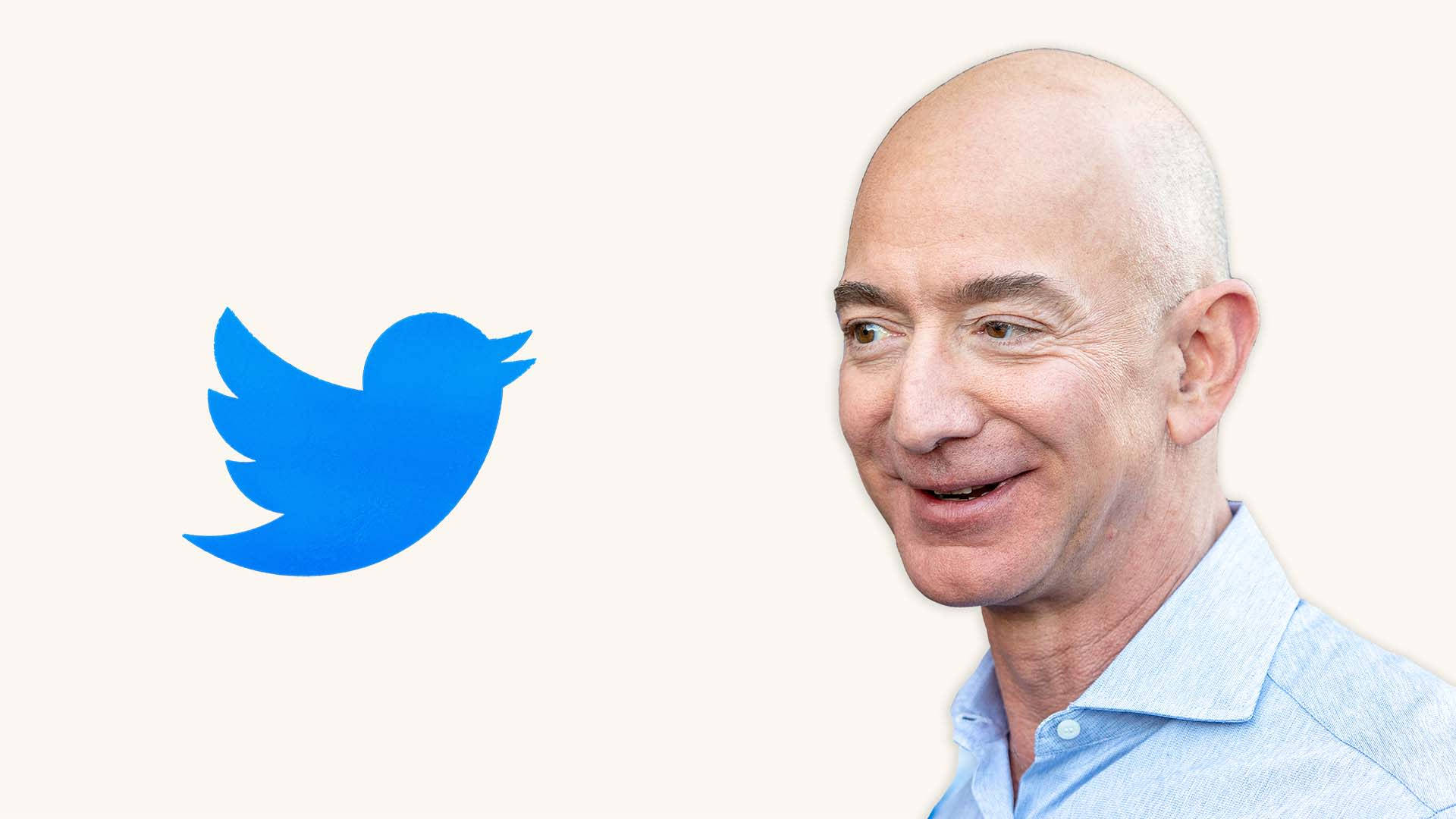 Tweets Logo og Jeff Bezos baggrund Wallpaper