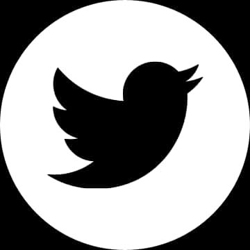 Twitter Logo Blackand White PNG