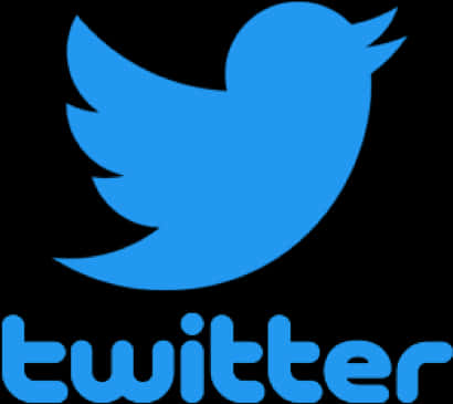 Twitter Logo Blueon Black PNG