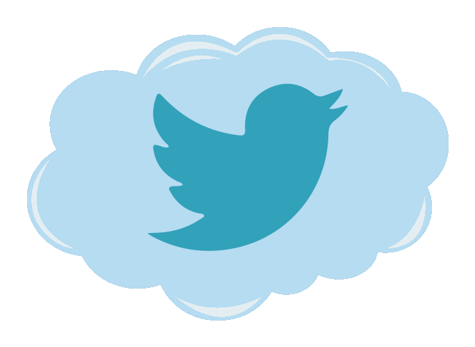 Twitter Logo Cloud Illustration PNG