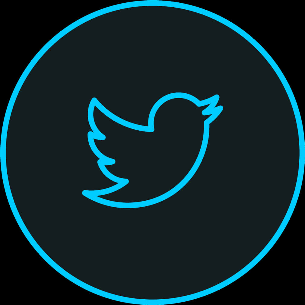 Twitter Logo Neon Style PNG