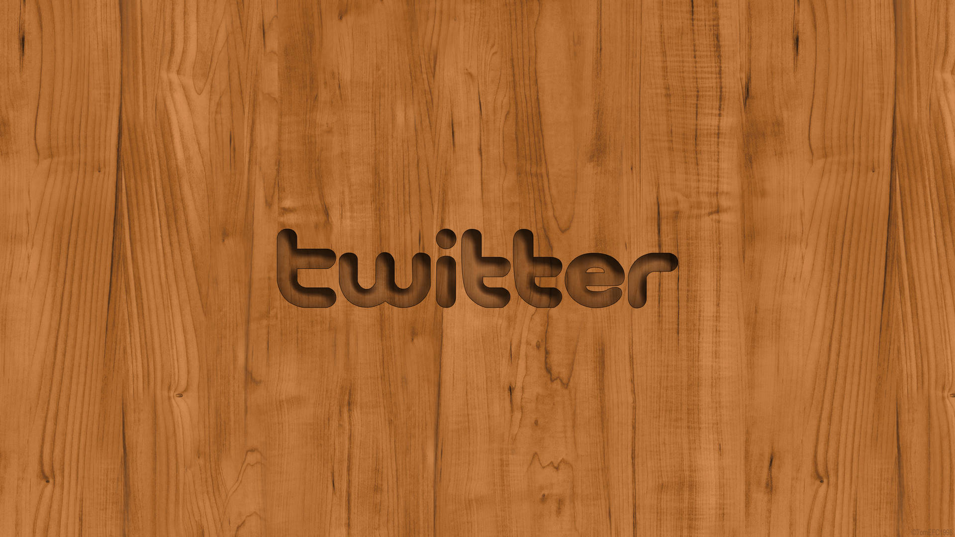 Twitter Logo On Wood Wallpaper
