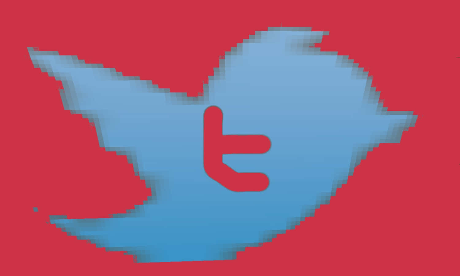 Twitterlogo Mit Einem Blauen Vogel Auf Rotem Hintergrund.
