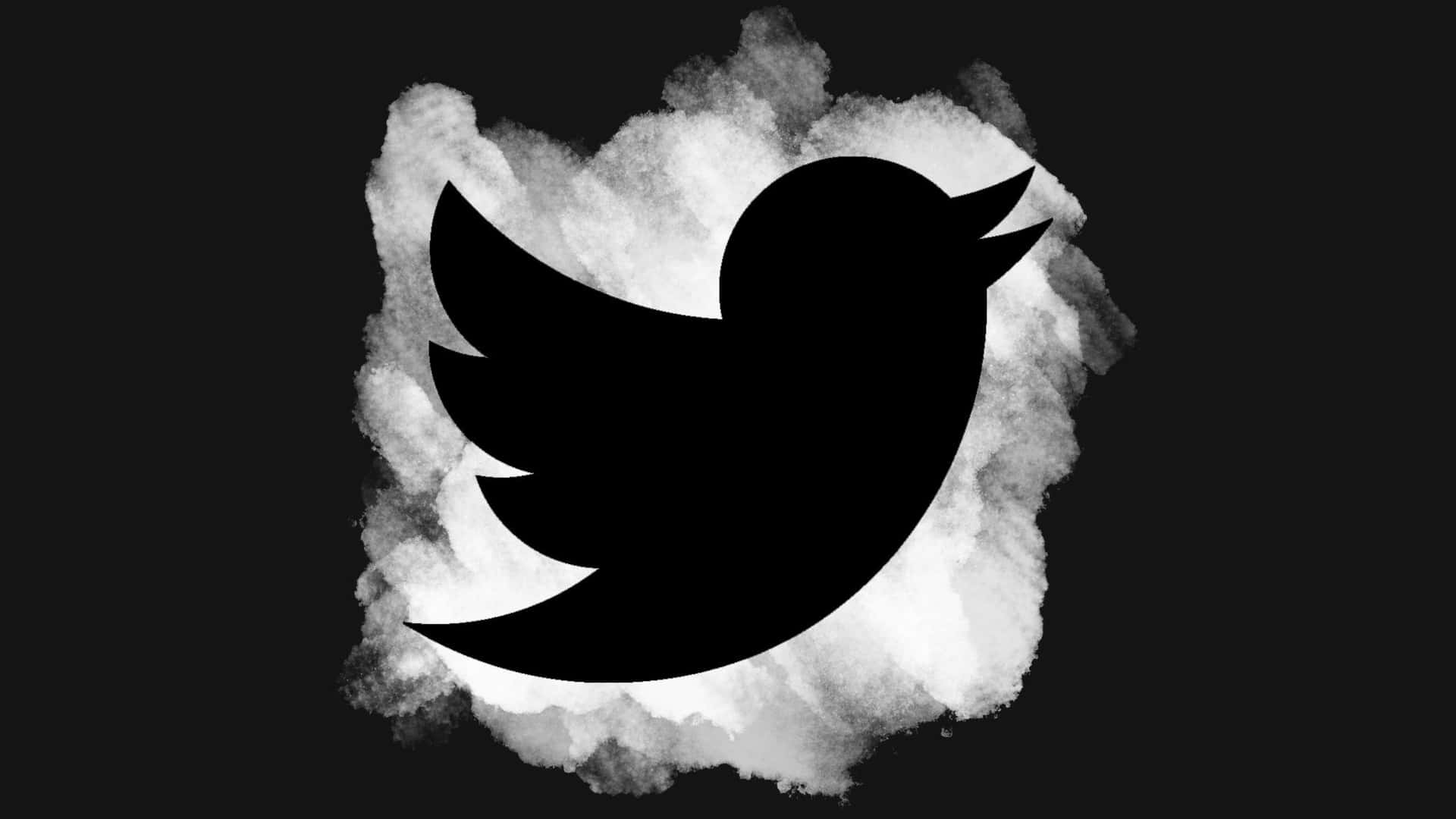 A Black And White Twitter Logo On A Black Background