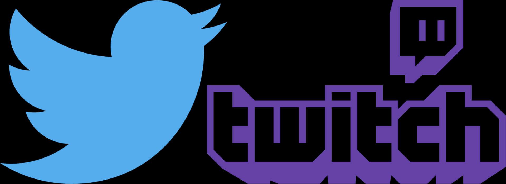 Twitter Twitch Logos Combined PNG
