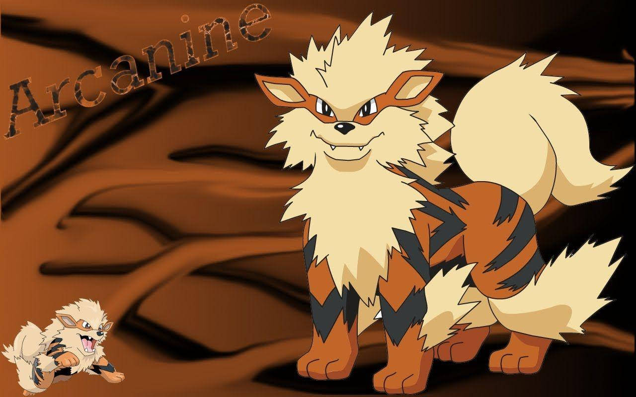 Two Arcanine Abstract Brown Background Wallpaper