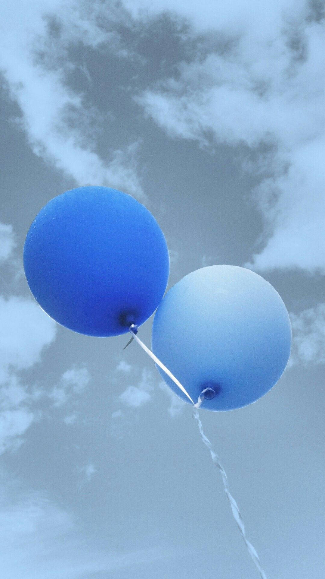 Two Balloons Light Blue Aesthetic Iphone Picture
