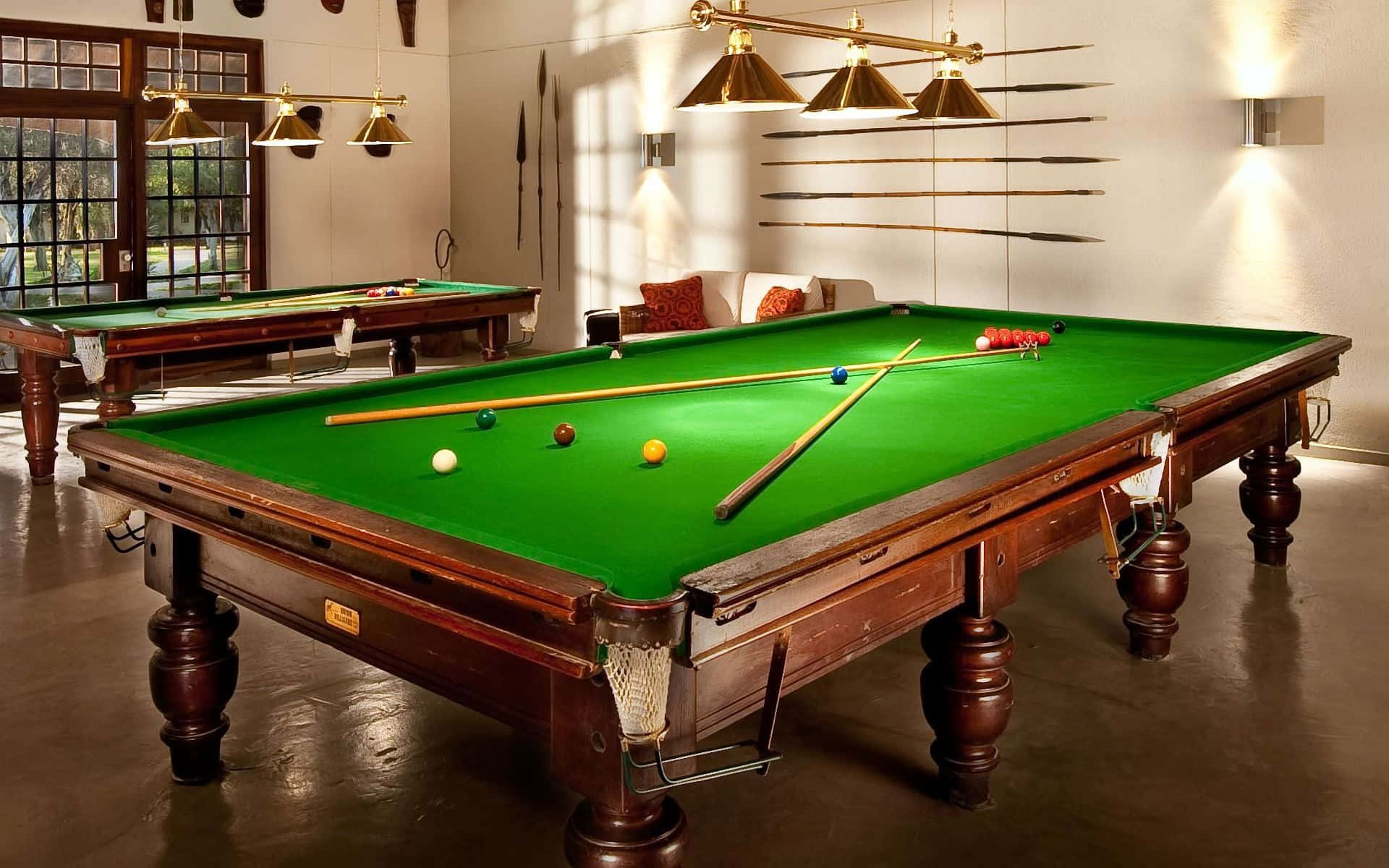 Two Billiard Pool Tables Wallpaper