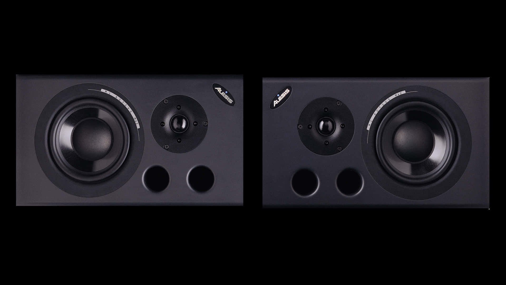 Two Black Alesis M1active Mkii Speakers Wallpaper