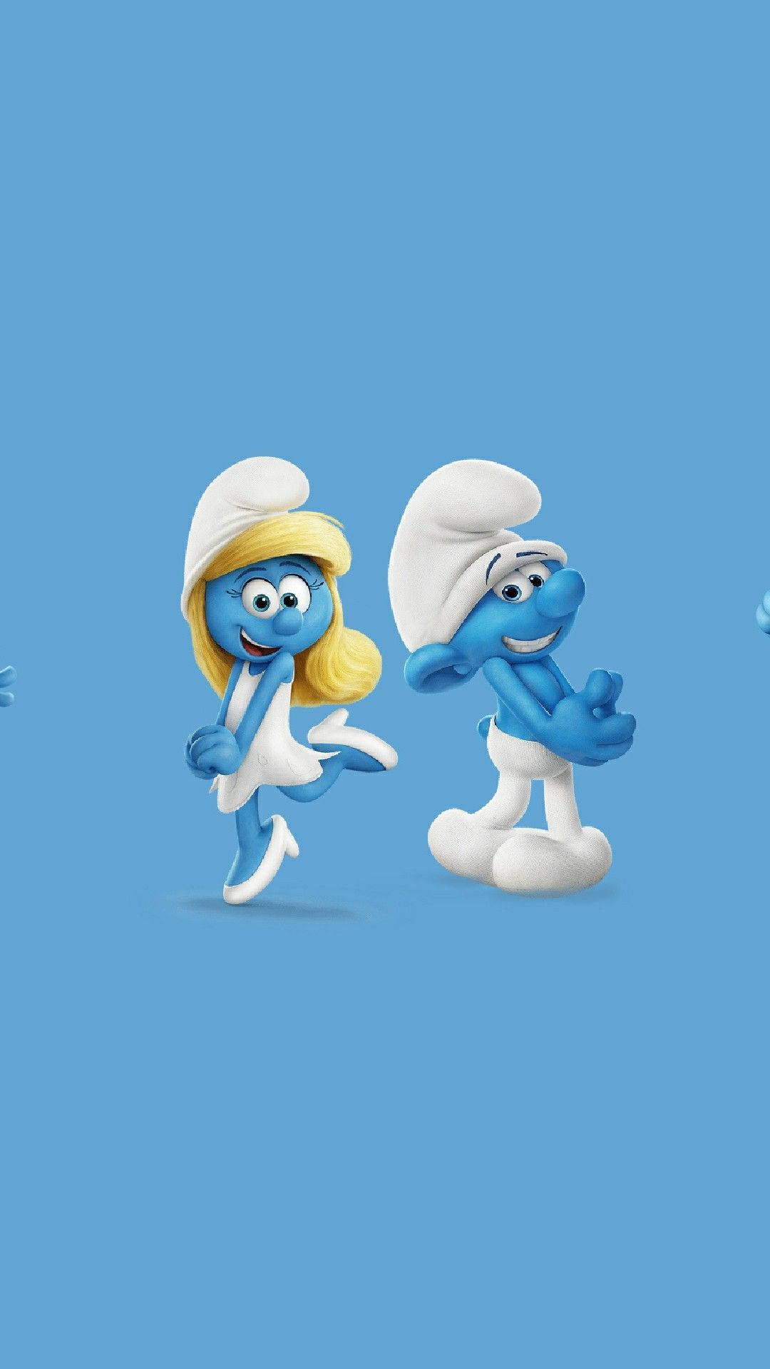 Two Blue Smurfs Cartoon Iphone Background