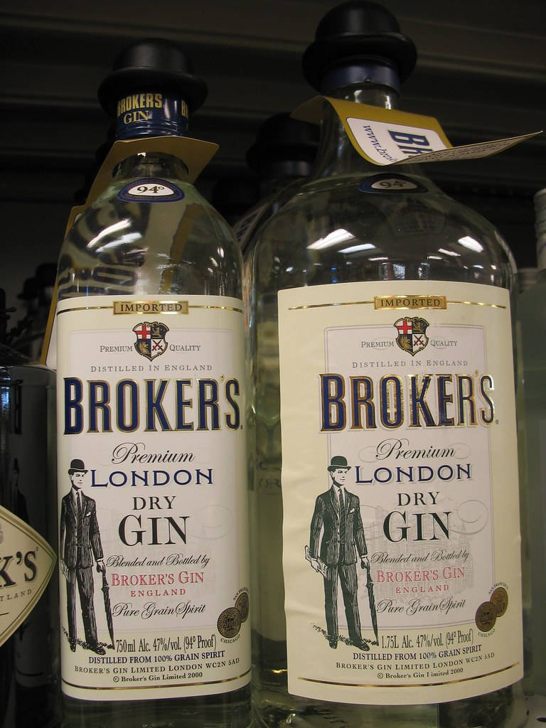 Two Bottles Of Brokers Gin Wallpaper