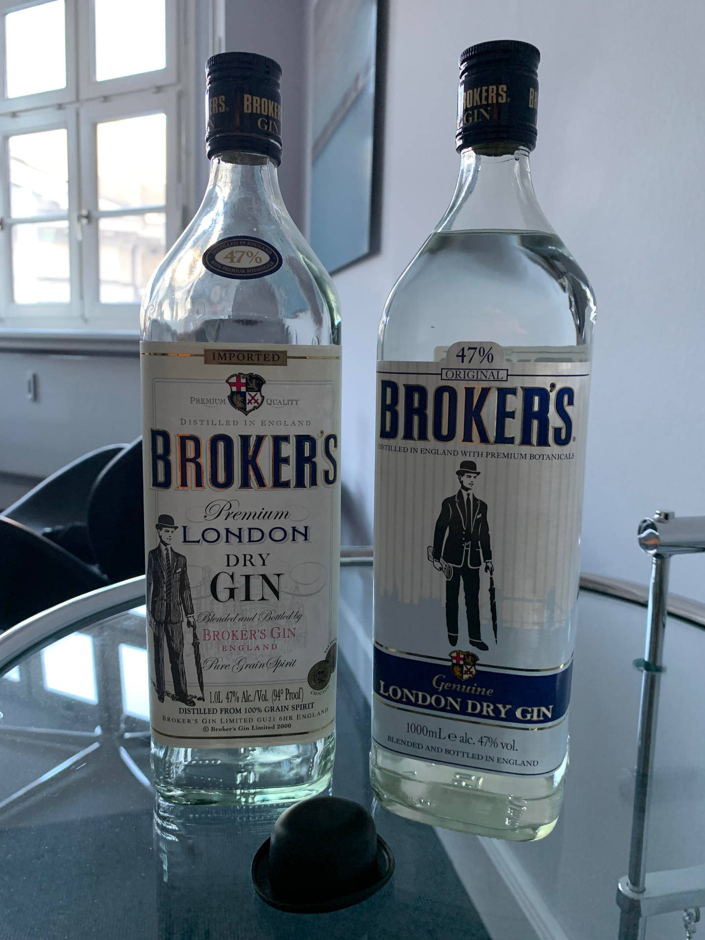 Two Bottles Of Brokers Premium Gin Wallpaper