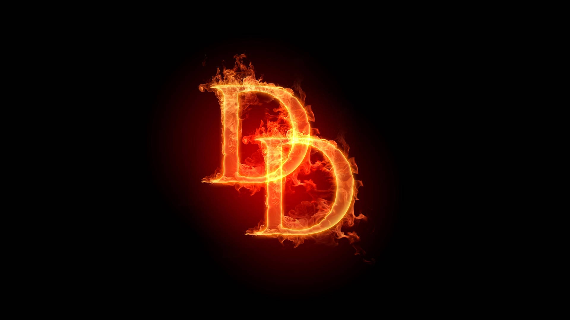 Two Burning D Scripts On Black Background