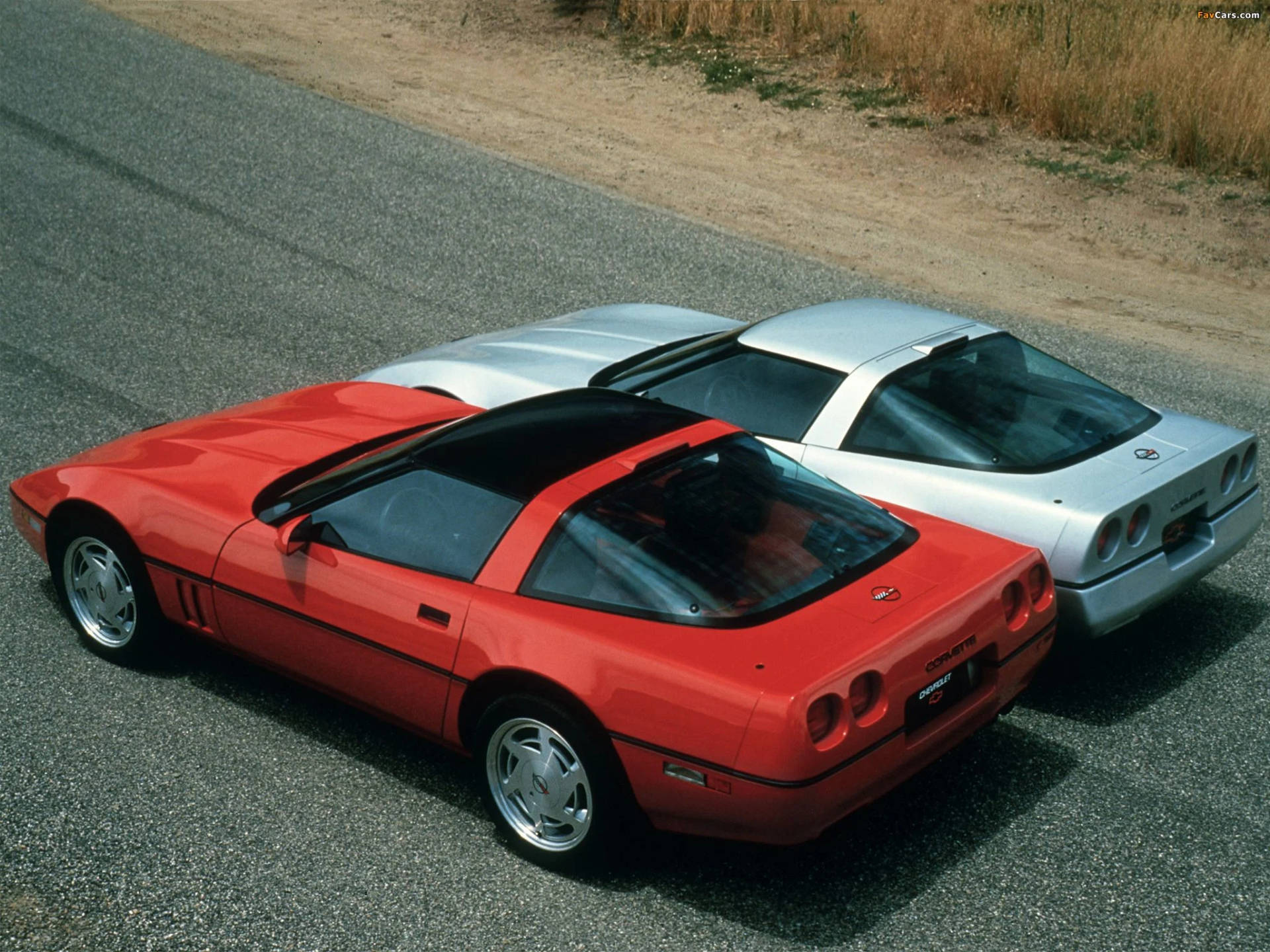 Two C4 Corvettes On The Road